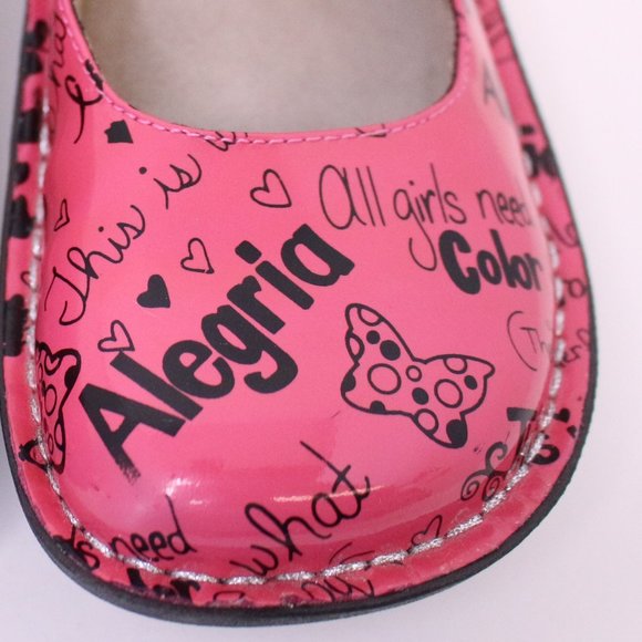 Alegria by PG Lite Paloma Happy Pink Breast Cancer Mary Janes Pre-Owned - Picture 4 of 9